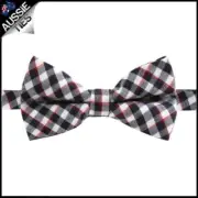 Boys Black & White Check with Red Highlights Bow Tie