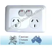 Slimline Wafer Double Power Point GPO White Slim 10 AMP Outlet Socket Electrical