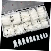 500PCS Half Cover False Nails Tips - Acrylic Nail Tips, 10 Sizes Lady Natural