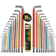 Allen Wrenches Sets, 26pcs Full Size(Metric&SAE) Hex Key Set with Carry Bag, ...