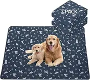 2 Pieces Dog Pee Pads - Navy Washable Dog Rugs Non-Slip Dark Blue Puppy Pads for Small Dogs, Water Absorb Training Pads