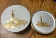 Vintage Christmas Otagiri Japan Coaster Set and Storage Holder