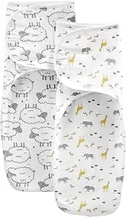 Simple Joys by Carter's Unisex Babies' Cotton Swaddle Blankets, Multipacks