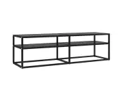 vidaXL TV Cabinet Black 140x40x40.5 cm Tempered Glass