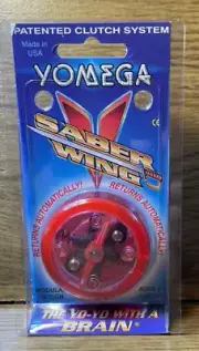 Yomega Vintage Saber Wing Fireball Yo-Yo Collectible In Original Neon Red