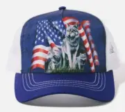 New Wolves Wolf with Flag Trucker Hat Foam & Mesh from The Mountain