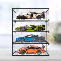 在飛比找蝦皮購物優惠-汽車模型 玩具車 車模擺件金屬框架展示盒適用樂高汽車模型布加