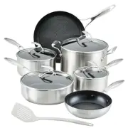 11 pc Circulon Stainless Steel Cookware Set Pots Pans Hybrid Stainless Induction