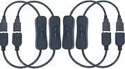 Clearhill 4Pcs 5V USB On/Off Switch with USB Male and Female Connectors(Black),22AWG Wire,Easy to Open and Close,for PC,TV,Car,USB Fan,5V LED Strips