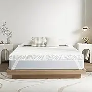 Matoresu Mattress Topper Double Bed with Removable Washable Zipped Cover, Double Mattress Topper OEKO-TEX and CertiPUR-US Certified, with Elasticized Corner Straps, Back Pain Support (135x190x10cm)