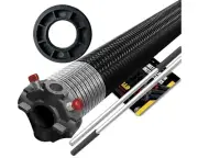 Garage Door Torsion Spring 218x1.75x24- Black for RIGHT SIDE with Bushing & Bars