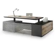 Modern Furniture PHOENIX 2.0 - Sit Stand Electric Lift Desk - Warm Oak & Black