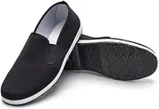[ktprniy] Tai Chi Shoes,Chinese Traditional Canvas Kung Fu Shoes, Martial Arts Old Beijing Shoes, Black Rubber Sole Unisex