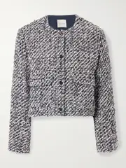[Moncler] Moncler - Dauphin Quilted Shell-paneled Cotton-blend Tweed Down Jacket - Gray - 1 1 Gray