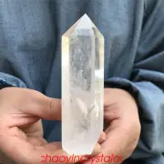 1.98LB Natural clear quartz obelisk quartz crystal point wand tower reiki XA1678