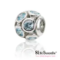 在飛比找蝦皮購物優惠-Sisibeads荷蘭純銀品牌 純銀珠飾 晶鑽鋯石 粉藍圓鑽