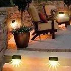 4pcs Stairs Step Fence Lamp Brightness Small Solar Power Led Fence Light Garden