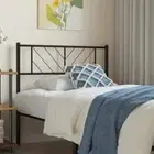 vidaXL Metal Headboard Black 107 cm King Single