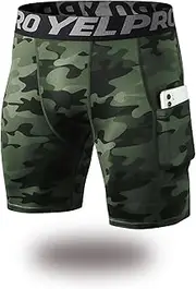 [LWISMIL] Men’s Compression Shorts with Pocket 1/3 Pack- Running Athletic Workout Underwear Shorts Spandex Sport Tight Shorts