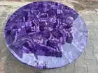 30" Natural Beauty Amethyst Stone Side Coffee Table Morden Handmade Table Decors