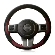 For Jeep Compass 13-2015 DIY Hand-stitched Car Steering Wheel Cover Top Leather