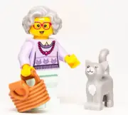 New LEGO CMF Minifigure 71002 Series 11 - Grandma (col11-14) col176 Cat Gray