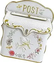 Qianly Wall Mounted Letter Mailbox Mail Holder Decoration Iron Weatherproof Post Box Letterbox for Porch Front Door Garden Fence