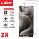 2 For iPhone 16 15 14 13 12 11 Pro Max XR Tempered Glass Screen Guard Protector