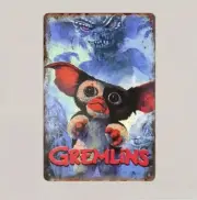 GIZMO & STRIPE #2 Metal Sign, PLAQUE 30x20cm, GREMLINS HORROR MOVIE WALL ART