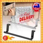 Kitchen Hook Over Door Bathroom Rail Cupboard Hanger Bar Tea Towel Holder RackBK