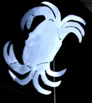 Crab Metal Garden Yard Flower Bed Lawn Art Stake