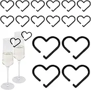 Wine Charm, Wine Glass Markers, 1.97x1.77 inches Heart Shaped Design, 20x Elegant Indicators, Liquor Drink Identifier for Party Decoration, Bar, Celebration
