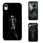 horse minimalist fantasy For iPhone XS 11 12 13 14 15 16 Pro Max Hard Black Case