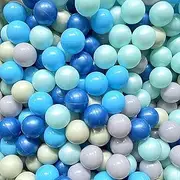 Ranbebi Play Ball Pit - 170 PCS Soft BPA-Free, Crush-Proof Plastic Balls Blue & Teal for Kids & Pets