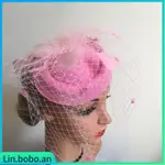 DERBY NETTING HEADBAND FEATHER HAIR BAND TEA PARTY BRIDAL FA