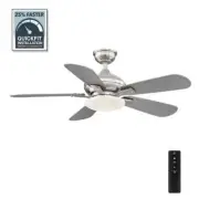 Home Decorators Benson 44 in. Brushed Nickel Ceiling Fan w/ Light and Remote