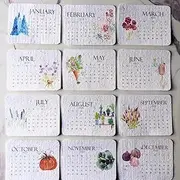 Degradable Sprouted Seed Paper Calendar Plantable Calendar 2025 Calendar White Wildflower Seed Paper Calendar
