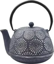 Ja by Frieling, Hani Blue/Silver Cast Iron Teapot with Stainless Steel Infuser,
