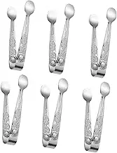 Fonowx 6 Pieces Food Clip for Ice and Sugar Cubes in Kitchen, Silver