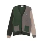 [Maison Labiche] Maison Labiche Balfournier Colour-block Patch-pocket Cardigan M GREEN/NEUTRALS