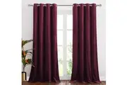 1 Pair Luxury Velvet Curtains Darkening Super Thick Soft Velvet Textured Drapes Thermal,Burgundy