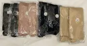 8 Pair Compression Socks Adult Size L/XL Black Navy Beige Natural Above Calf NEW
