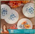 THE PIONEER WOMAN 4 PC APPETIZER PLATE SET BY CORELLE EVIE BLUE FREE SHIPPING