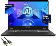 MSI Prestige 16 AI Evo Laptop, 16" QHD+ Display, Core Ultra 9 185H (Up to 5.1 GHz), 16GB DDR5, 2TB NVMe SSD, WiFi 7, Backlit KB, Keypad, RJ45, TB 4, HDMI, SD Card Reader, PDG HDMI Cable, Win 11 Pro