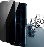 [2+2 Pack] 2 PCS Front Privacy Screen Protector for iPhone 11 Pro (5.8 inch) with 2 PCS Camera Lens Protector - 2 Pack Each