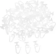 ELAYARD 50 Pcs Curtain Accessories Curtain Glider Hook Drapery Track Sliders Drapery Rails Glide Rollers Window Treatment Accessories White PVC