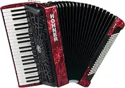 Hohner Bravo III 120 Chromatic Piano Key Accordion - Pearl Red