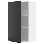 METOD wall cabinet with shelves, white/Upplöv matt anthracite, 60x37x100 cm