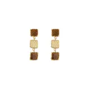 Vintage Brown Gold Dangle Earrings Women Girls Retro Bohemian Fashion