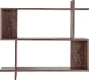 Danya B. Manasa Floating Geometric Kilter Two-Tier Wall Shelf - Hickory